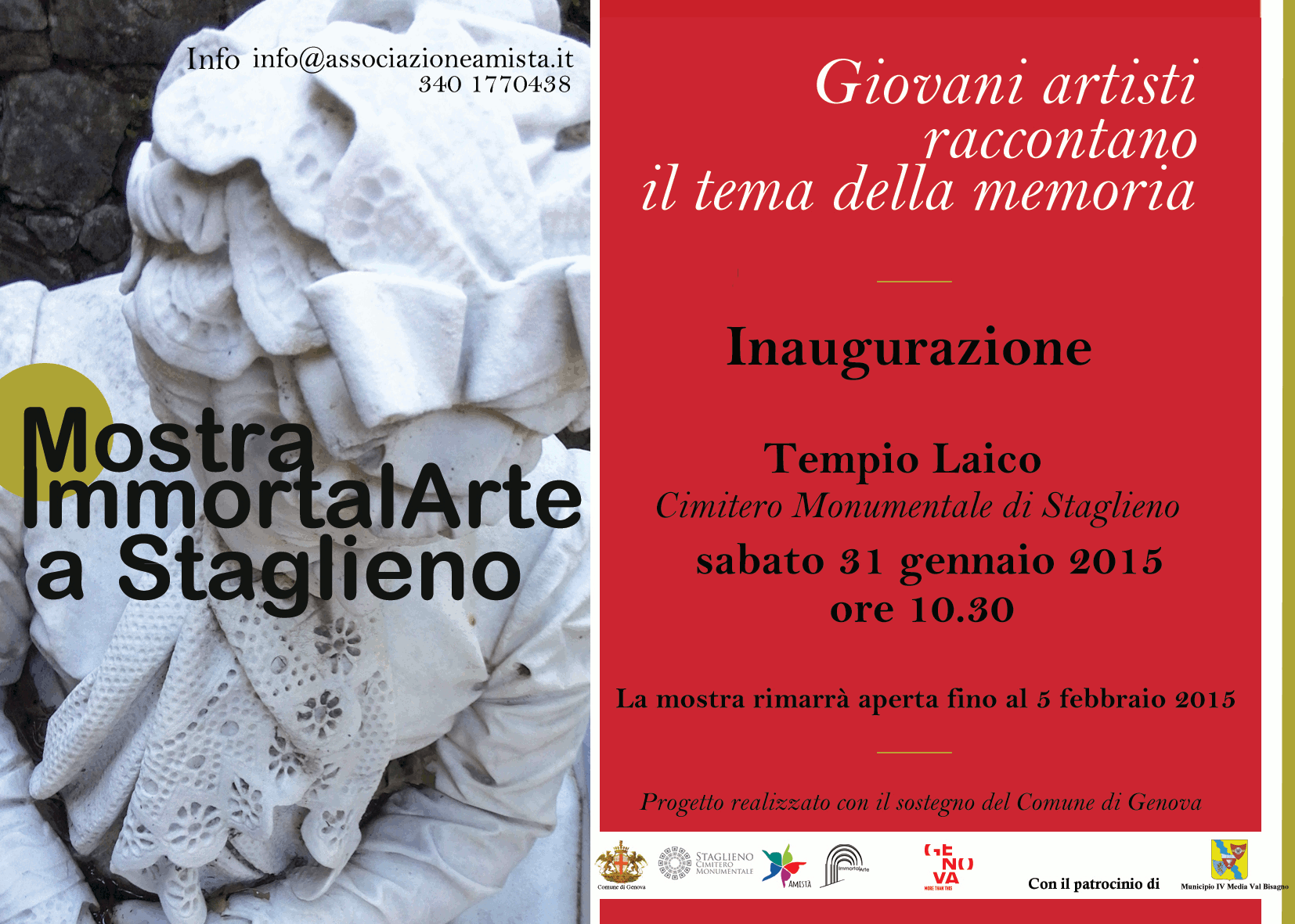 La cartolina d'invito all'inaugurazione